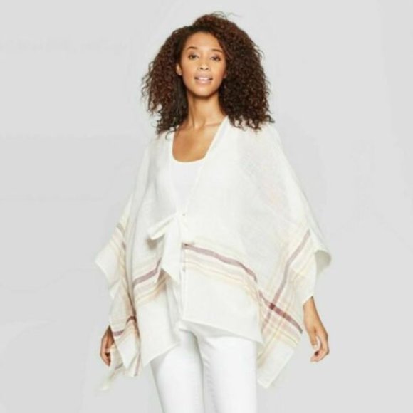 Lightweight Yarn Dye Woven Ruana-76-110 - Picture 1 of 4